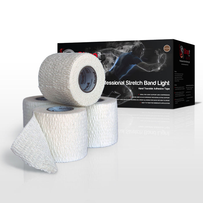 Strapit SI 27 Elite, Professional Stretchband Light, White, 2 In X 7.5 Yds, Box Of 24