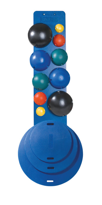 CanDo 10-1743 Mvp Balance System - 10-Ball Set With Wall Rack (2 Each: Yellow, Red, Green, Blue, Black)