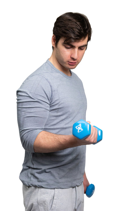 CanDo 10-0553-2 Vinyl Coated Dumbbell, Light Blue (4 Lb), Pair