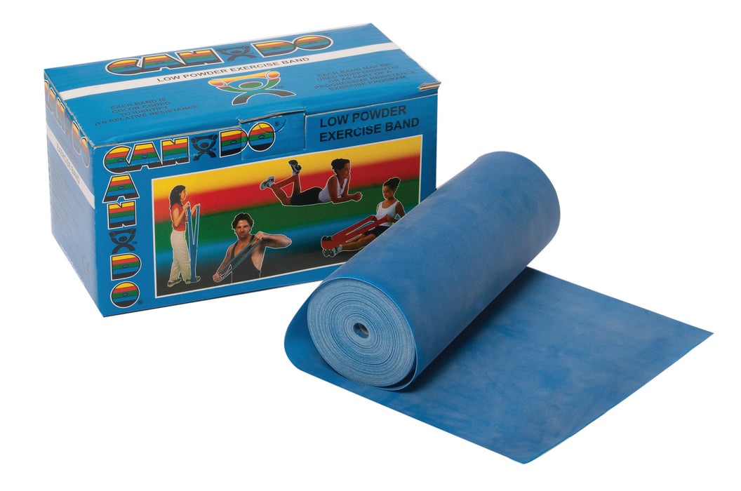 CanDo 105214B Low Powder Exercise Band - 6 Yard Roll - Blue - Heavy