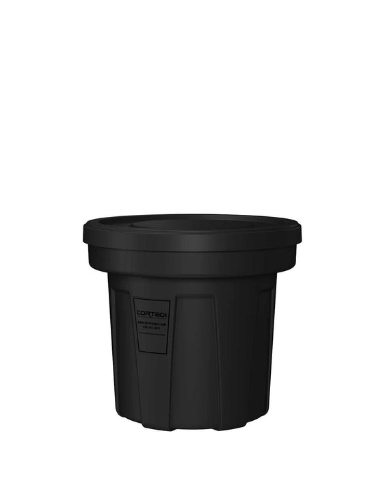 Cortech USA 22116B Food Grade Receptacle W/Lid, Black, 22 Gal