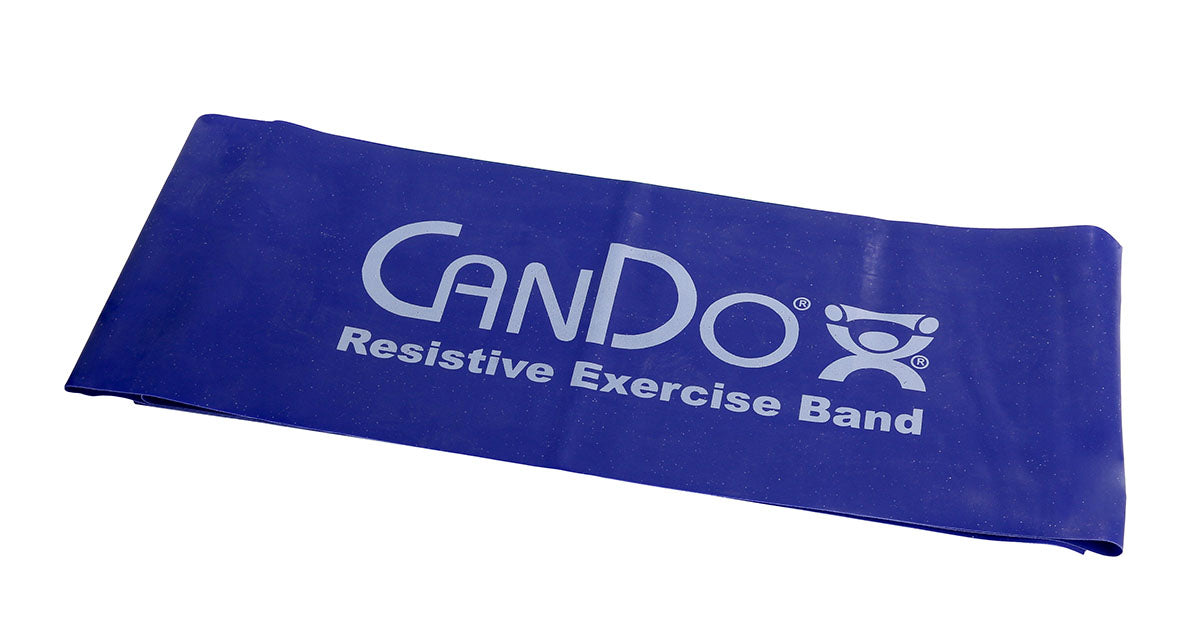 CanDo 10-5754 Latex Free Exercise Band - 5' Length - Blue - Heavy