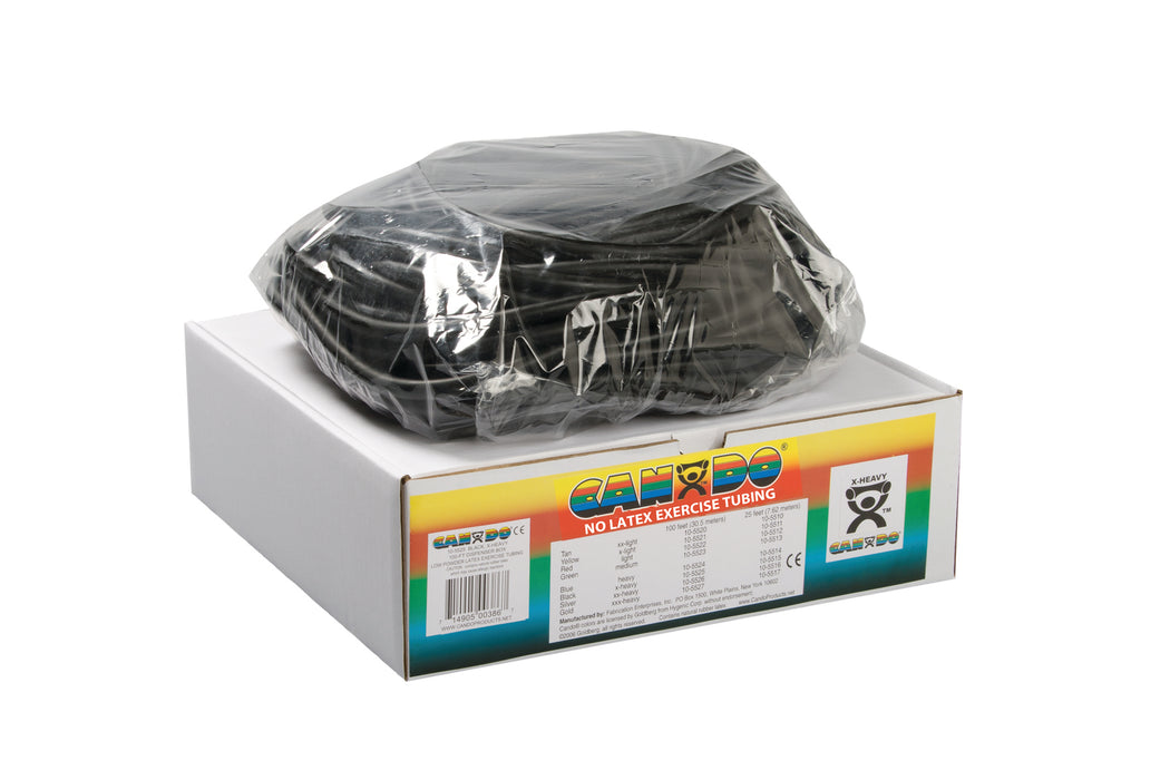 CanDo FE-NT-6520-100-8 Latex Free Exercise Tubing - 100' Dispenser Roll - Black - X-Heavy