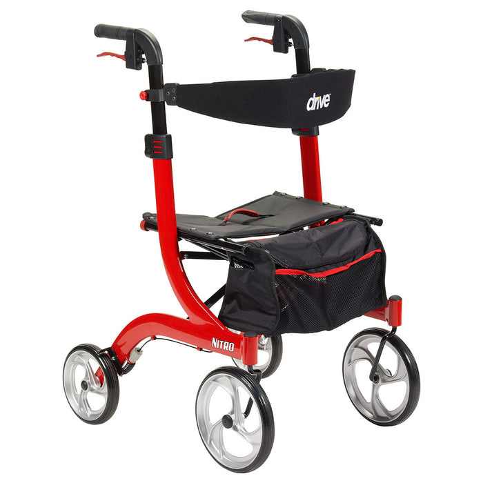 Drive rtl10266 , Nitro Euro Style Rollator Rolling Walker, Red