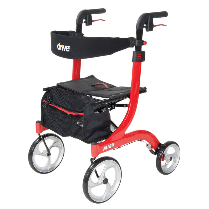 Drive rtl10266 , Nitro Euro Style Rollator Rolling Walker, Red