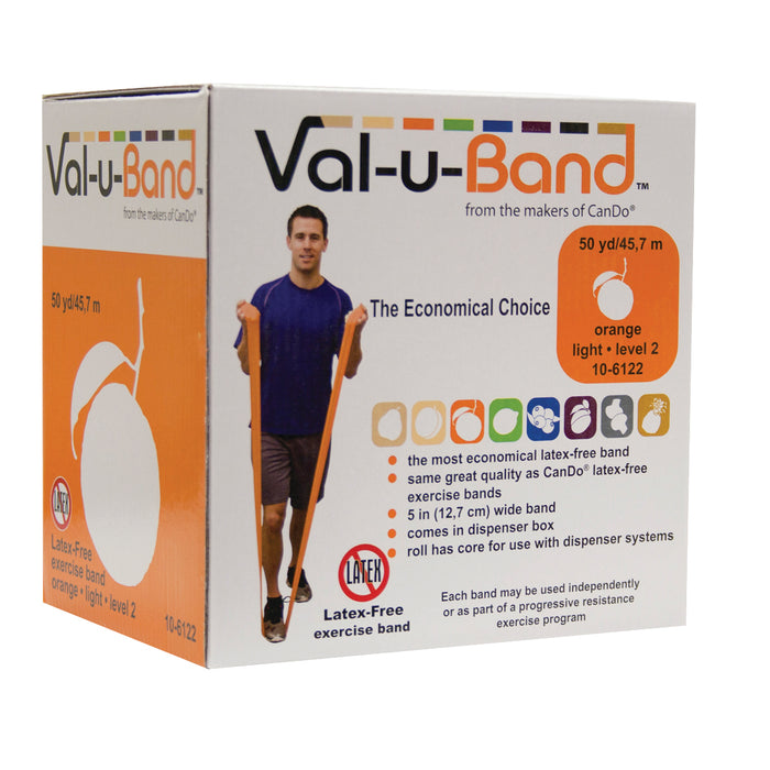 Val-u-Band 10-6122 Resistance Bands, Dispenser Roll, 50 Yds., Orange-Level 2/7, Latex-Free