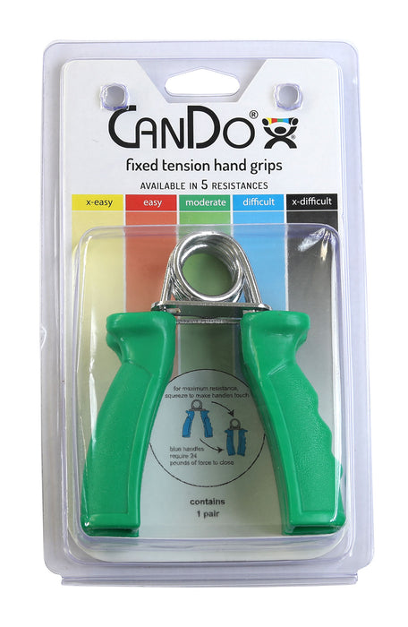 CanDo GRE12#CLAM2500 Ergonomic Hand Grip, Pair - Green, Moderate - 12 Lb