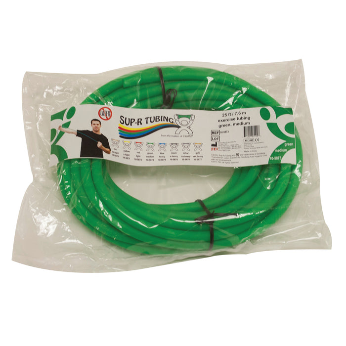 Sup-R Tubing TPE-GRE-25 - Latex Free Exercise Tubing - 25' Roll - Green - Medium