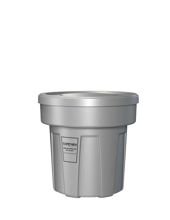 Cortech USA 25200FR Flame Retardant Receptacle W/Lid, Gray, 25 Gal