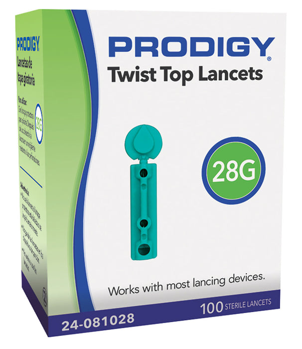 Prodigy PRO081028 Twist Top Lancets, 28G, 100 Count