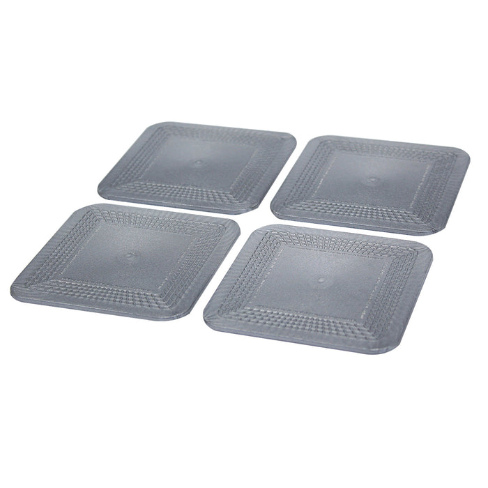 Dycem NS08MC44 Non-Slip Square Coasters, Set Of 4, Silver