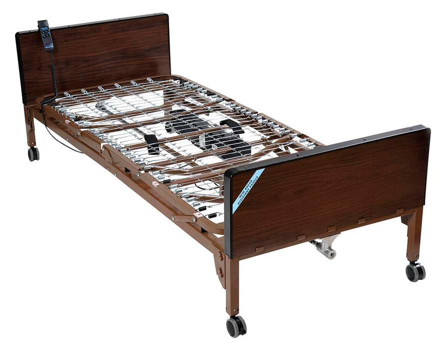 Drive 15033bv-pkg , Delta Ultra Light Full Electric Hospital Bed With Full Rails And Innerspring Mattress