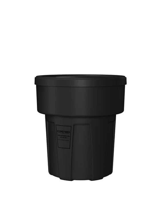 Cortech USA 30116B Food Grade Receptacle W/Lid, Black, 30 Gal