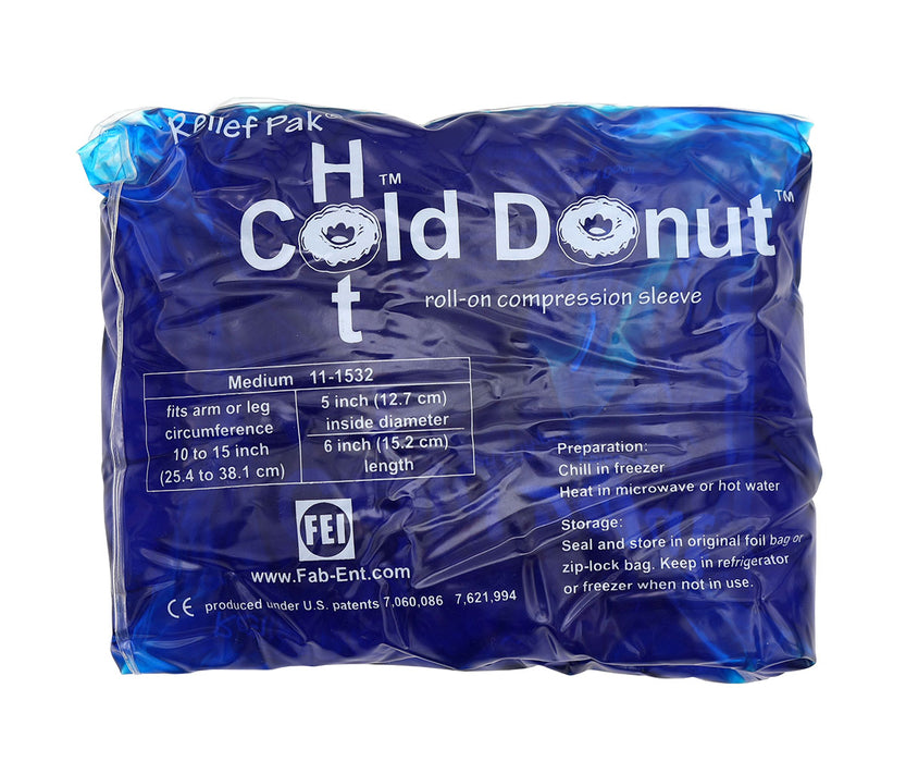 Relief Pak 11-1532-10 Cold N' Hot Donut Compression Sleeve - Medium (For 10-15" Circumference) - Case Of 10
