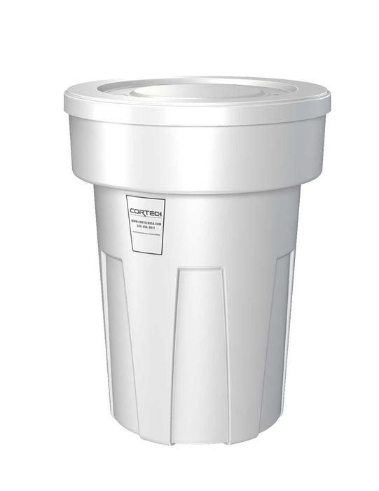 Cortech USA 502W Food Grade Receptacle W/Lid, White, 50 Gal