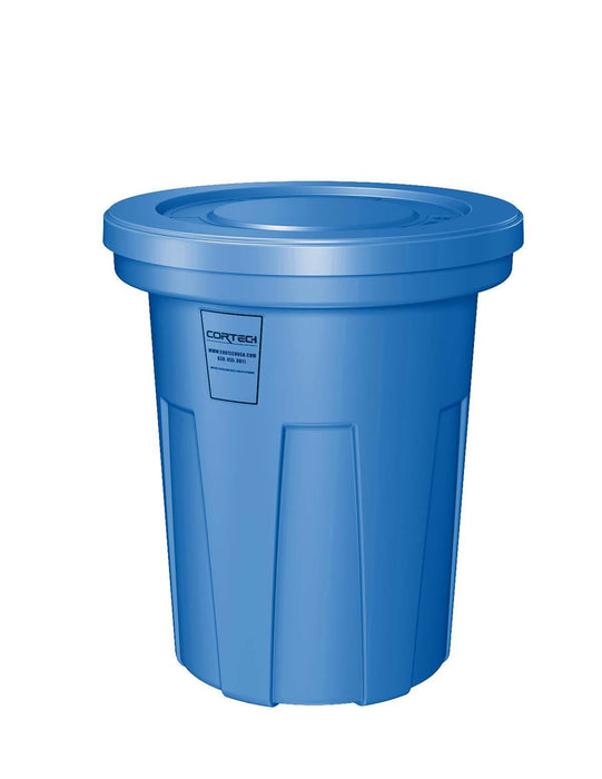 Cortech USA 40620B Food Grade Receptacle W/Lid, Blue, 40 Gal