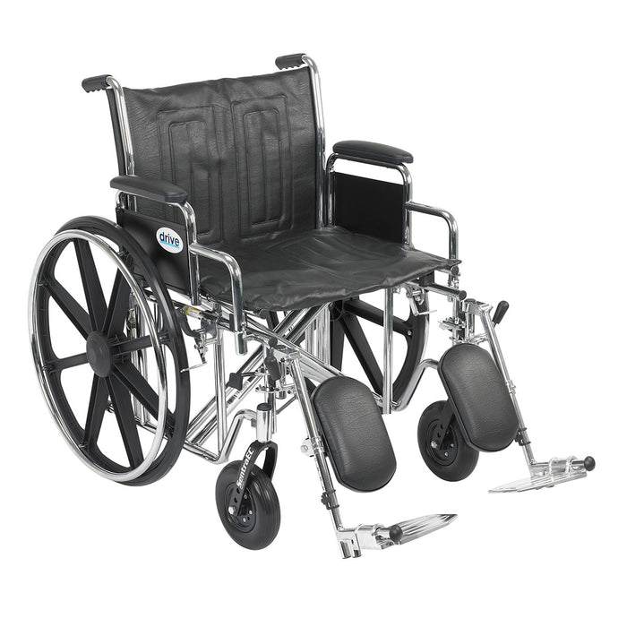 Drive STD22ECDDA-ELR Sentra Ec Heavy Duty Wheelchair, Detachable Desk Arms, Elevating Leg Rests, 22" Seat