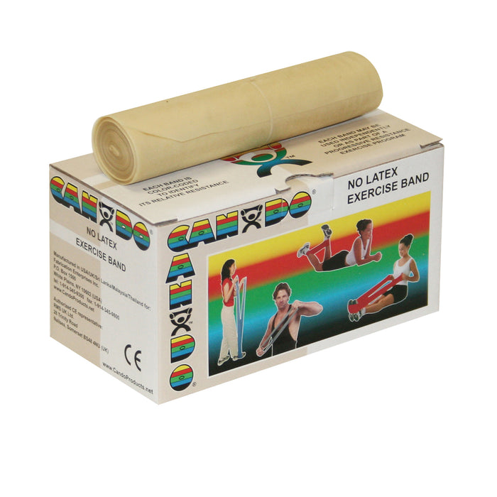 CanDo 10-5610 Latex Free Exercise Band - 6 Yard Roll - Tan - Xx-Light