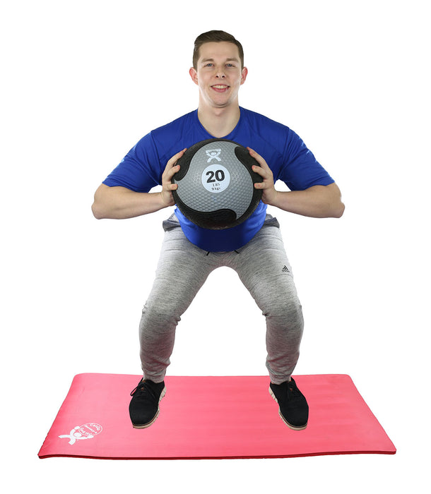 CanDo RMBP-20LB , Firm Medicine Ball, 11" Diameter, Silver, 20 Lbs.