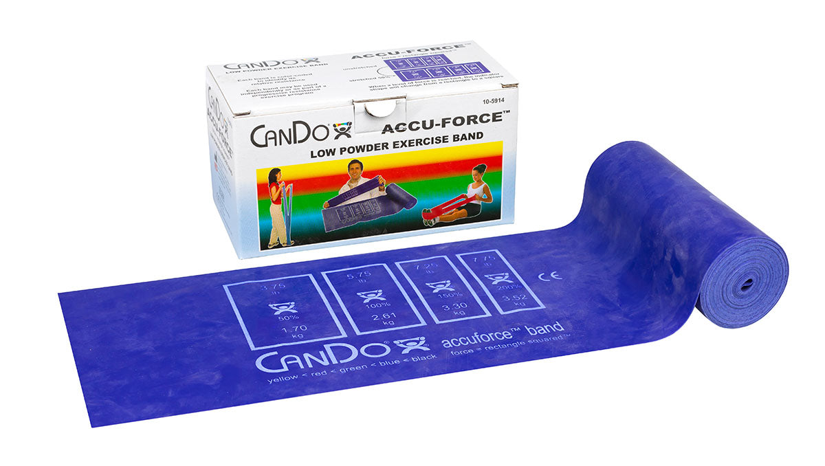 CanDo DIGIBAND-BL BOX Accuforce Exercise Band - 6 Yard Roll - Blue - Heavy