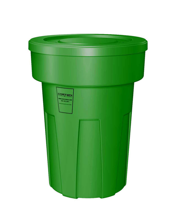 Cortech USA 50720G Food Grade Receptacle W/Lid, Green, 50 Gal