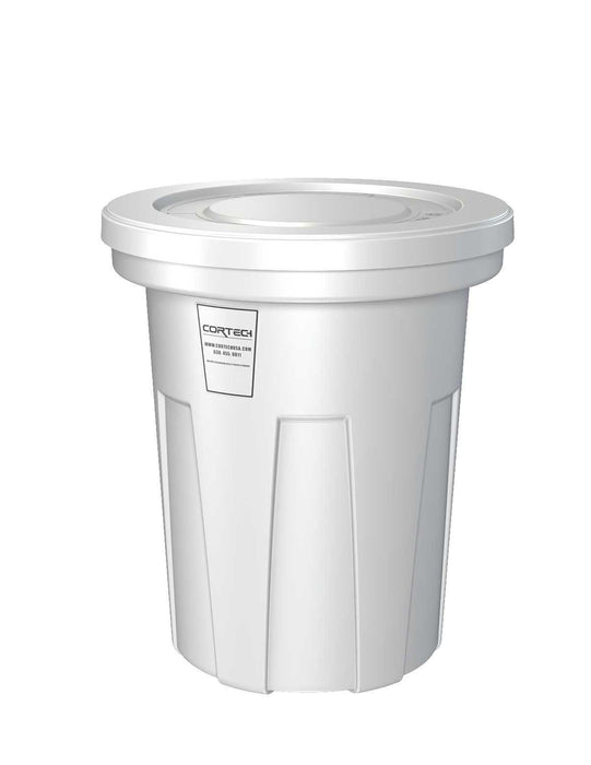 Cortech USA 402W Food Grade Receptacle W/Lid, White, 40 Gal