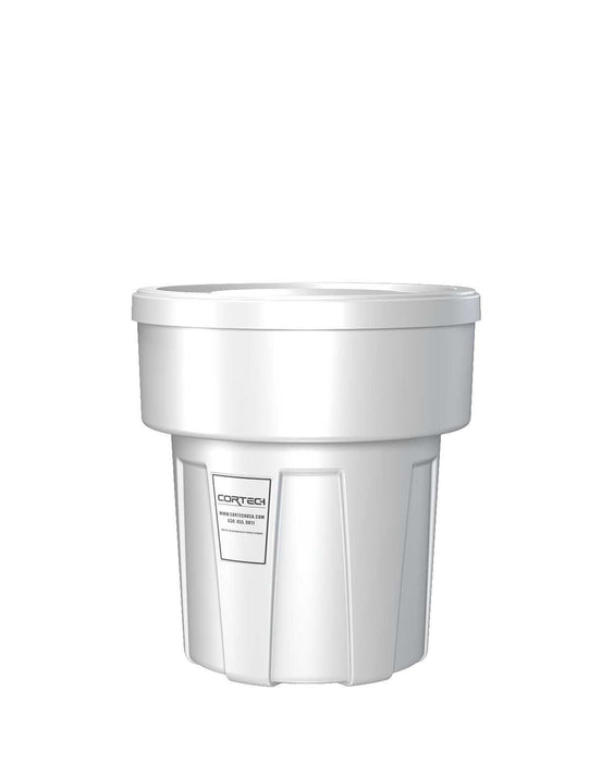 Cortech USA 302W Food Grade Receptacle W/Lid, White, 30 Gal