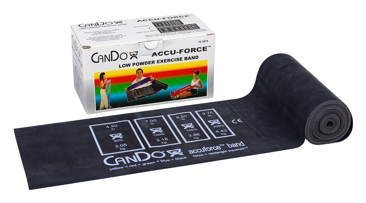 CanDo DIGIBAND-BLK BX Accuforce Exercise Band - 6 Yard Roll - Black - X-Heavy