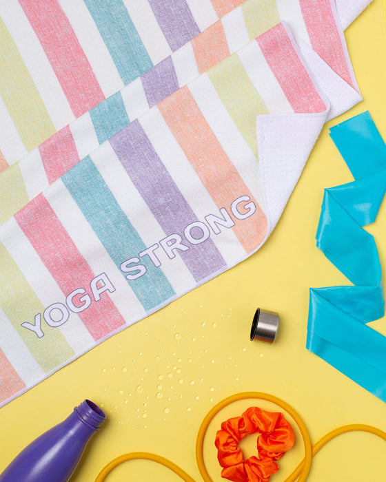 Yoga Strong J8016T , Anti Slip Towel, Rainbow Stripe