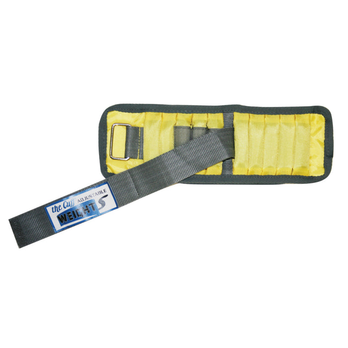 the Cuff 10-3340-1 The Adjustable Cuff Wrist Weight - 2 Lb - 10 X 0.2 Lb Inserts - Yellow - Each