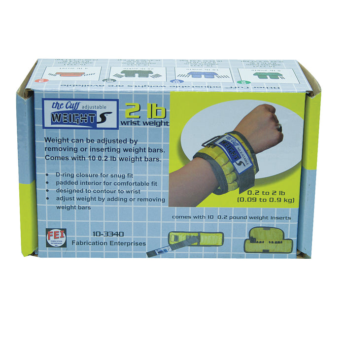 the Cuff 10-3340-1 The Adjustable Cuff Wrist Weight - 2 Lb - 10 X 0.2 Lb Inserts - Yellow - Each