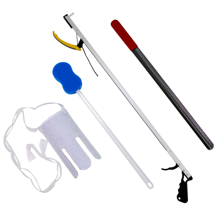 FabLife 86-0073 Hip Kit: 32" Reacher, Contoured Sponge, Flexible Sock Aid, 24" Metal Shoehorn