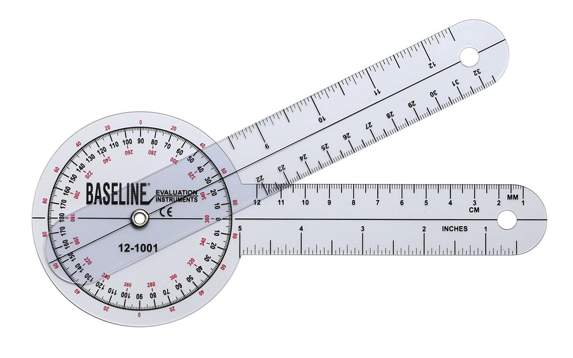 Baseline H60-121001 Plastic Goniometer - 360 Degree Head - 8 Inch Arms