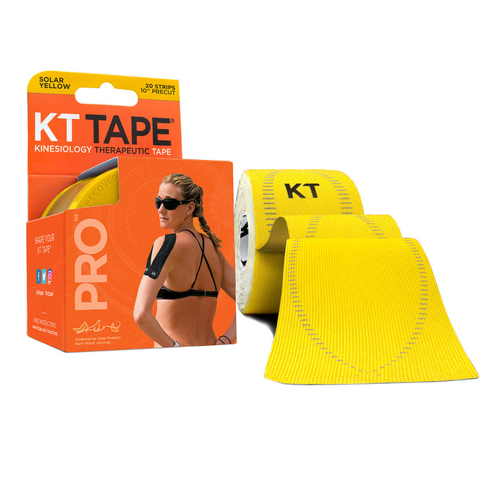 KT Tape DISC 10000161 Pro, Precut 10" Strip (20 Each), Solar Yellow