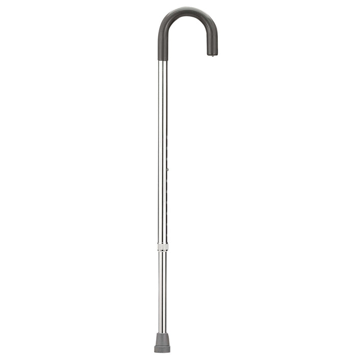 Drive 43-2000 Curved Handle Adjustable Aluminum Cane, 29 - 38", Silver, 1 Each