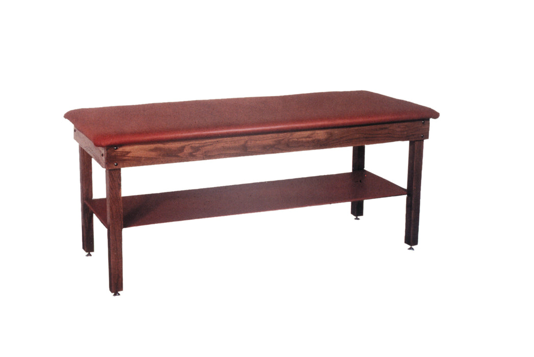 CanDo 412/15-1023 Wooden Treatment Table - H-Brace, Shelf, Upholstered, 78" L X 30" W X 30" H