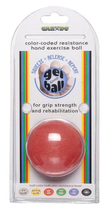 CanDo BSQ011 RED Gel Squeeze Ball - Standard Circular - Red - Light