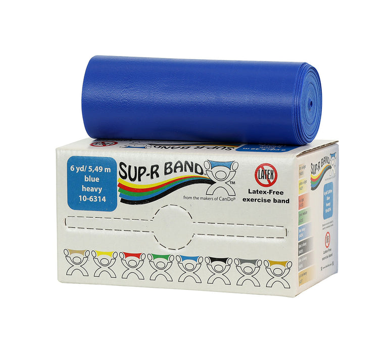 Sup-R Band 10-6314 Latex Free Exercise Band - 6 Yard Roll - Blue - Heavy