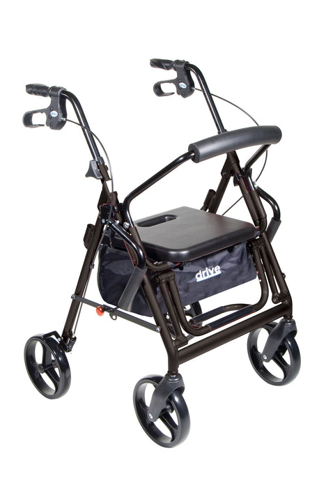 Drive 795bk , Duet Dual Function Transport Wheelchair Rollator Rolling Walker, Black