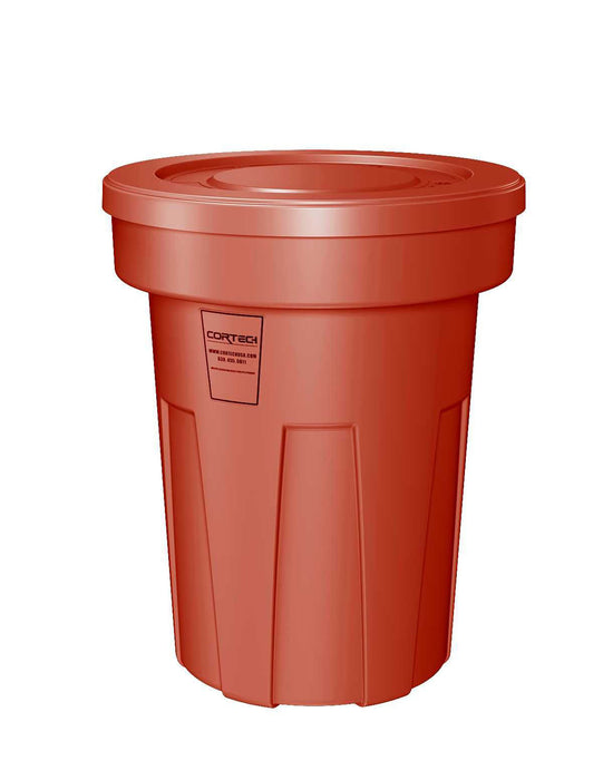 Cortech USA 45584R Food Grade Receptacle W/Lid, Red, 45 Gal