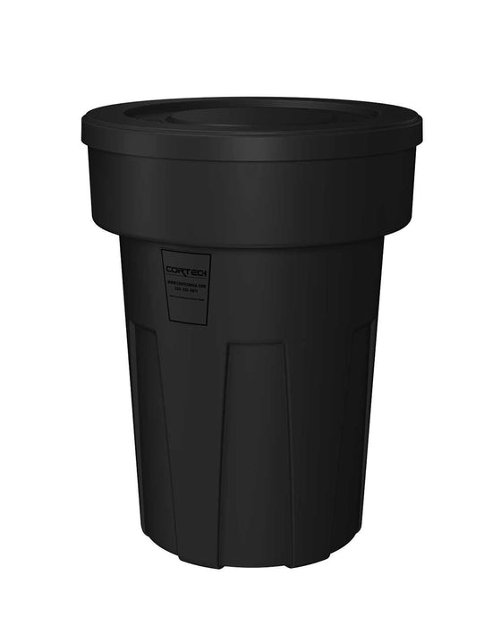 Cortech USA 50116B Food Grade Receptacle W/Lid, Black, 50 Gal