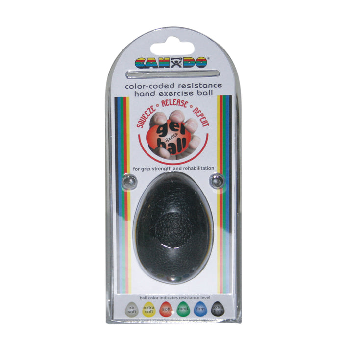 CanDo BSQ024 BLK Gel Squeeze Ball - Large Cylindrical - Black - X-Heavy