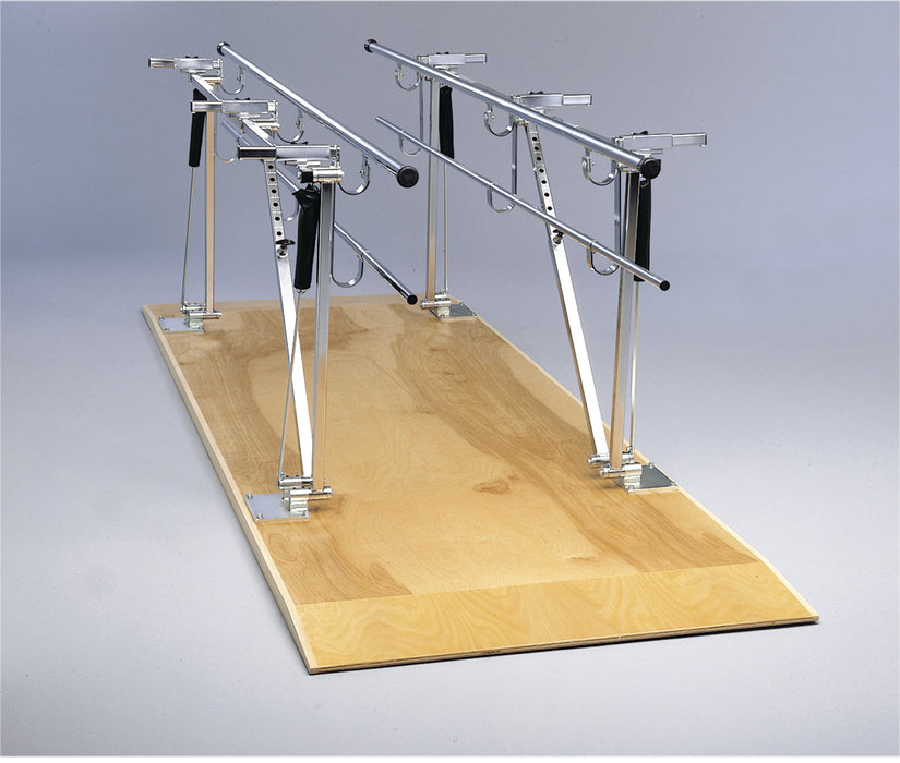 CanDo 575-10 Parallel Bars, Wood Platform Mounted, Height And Width Adjustable, 10' L X 17.5" - 25.5" W X 31" - 41" H