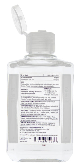CanDo 15-1146-20 Ultra Hand Sanitizer With Aloe Vera, Flip Cap, 4 Oz., Case Of 20