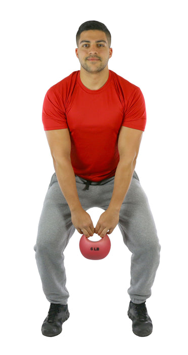 CanDo MD1406 One Handle Medicine Ball - 6 Lb - Red