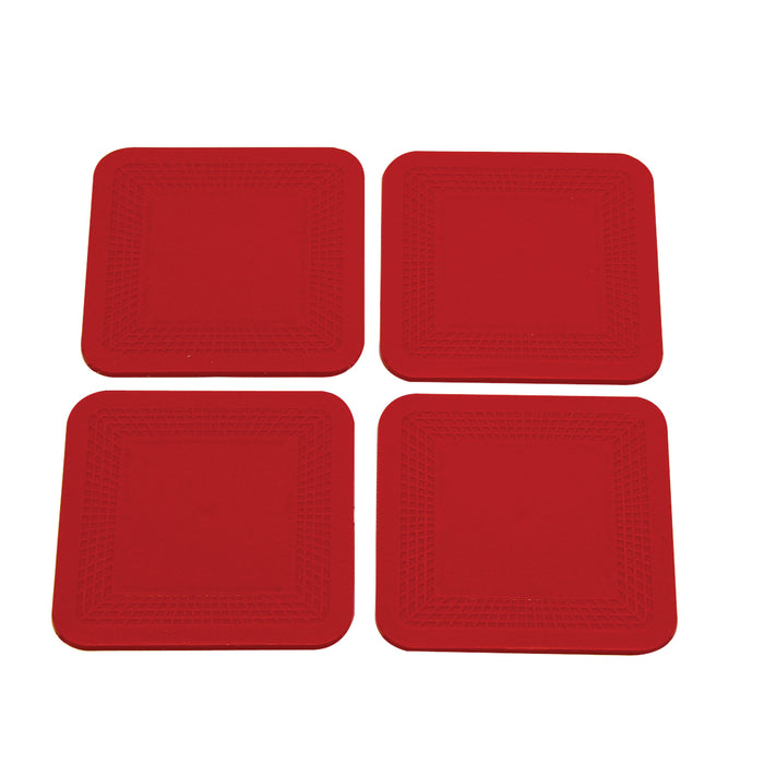 Dycem NS08MC42 Non-Slip Square Coasters, Set Of 4, Red