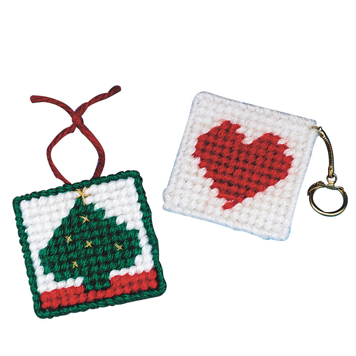 Allen Diagnostic  CU16 Module Needlepoint Heart Key Rings, Pack Of 6