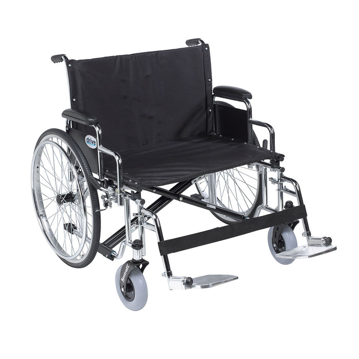 Drive STD30ECDDA-SF Sentra Ec Heavy Duty Extra Wide Wheelchair, Detachable Desk Arms, Swing Away Footrests, 30" Seat