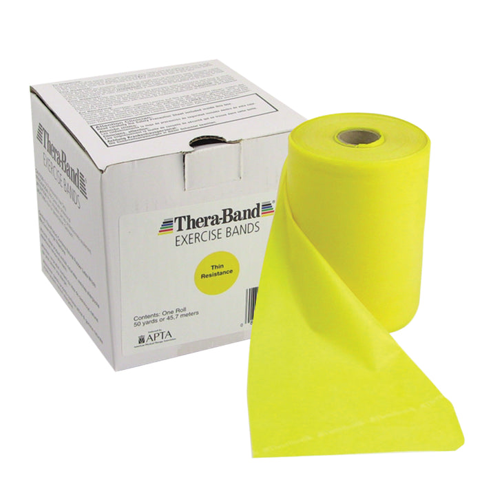 TheraBand 10-1221 Exercise Band - Twin-Pak 100 Yard Roll - Yellow - Thin (2, 50-Yd Boxes)