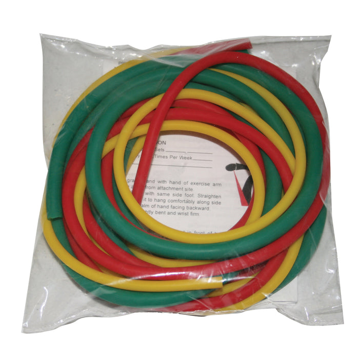 CanDo 10-5687 Latex-Free Exercise Tubing - Pep Pack - Easy (Yellow, Red, Green)